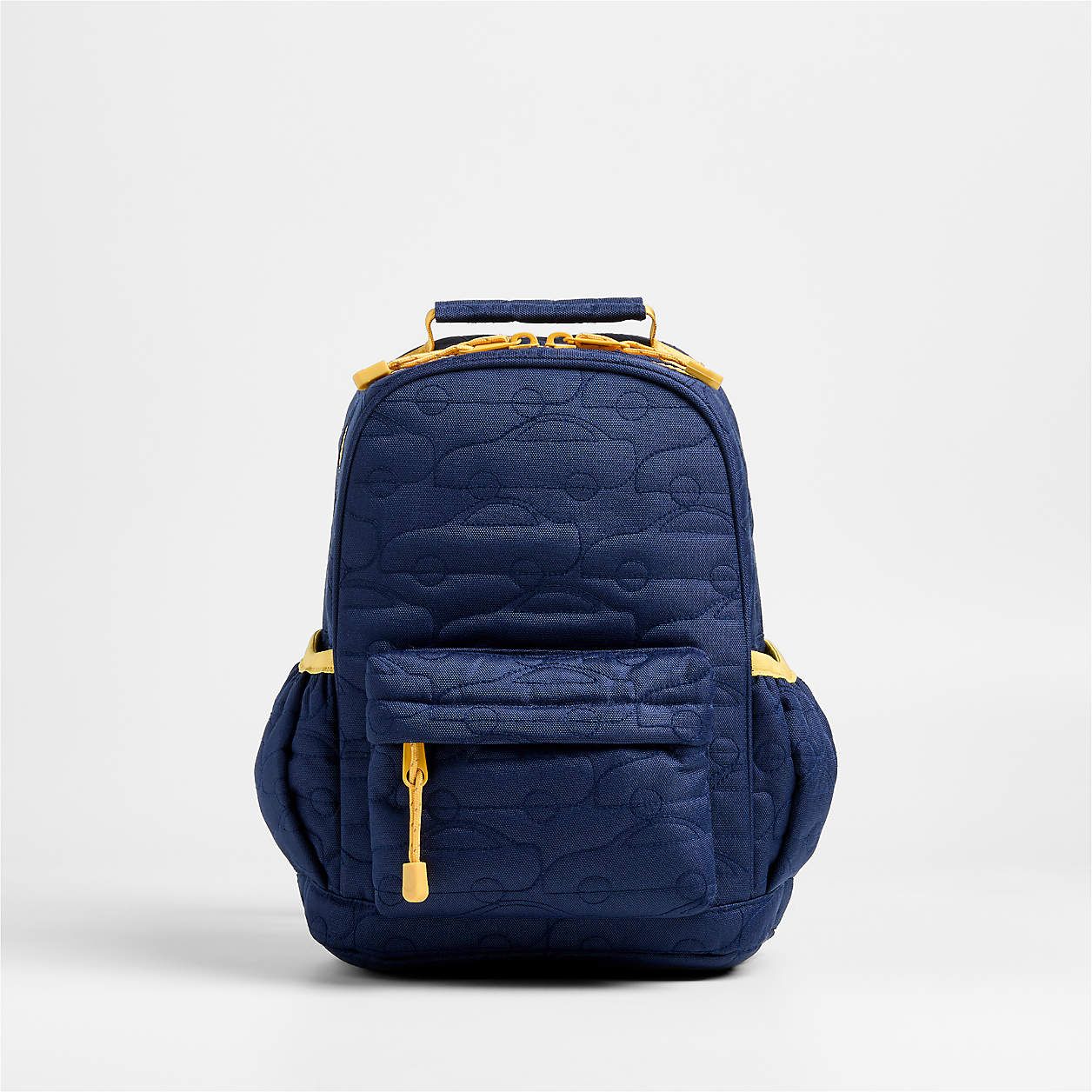 Quilted Blue Car Small Kids Backpack with Side Pockets + Reviews | Crate & Kids | Crate & Barrel