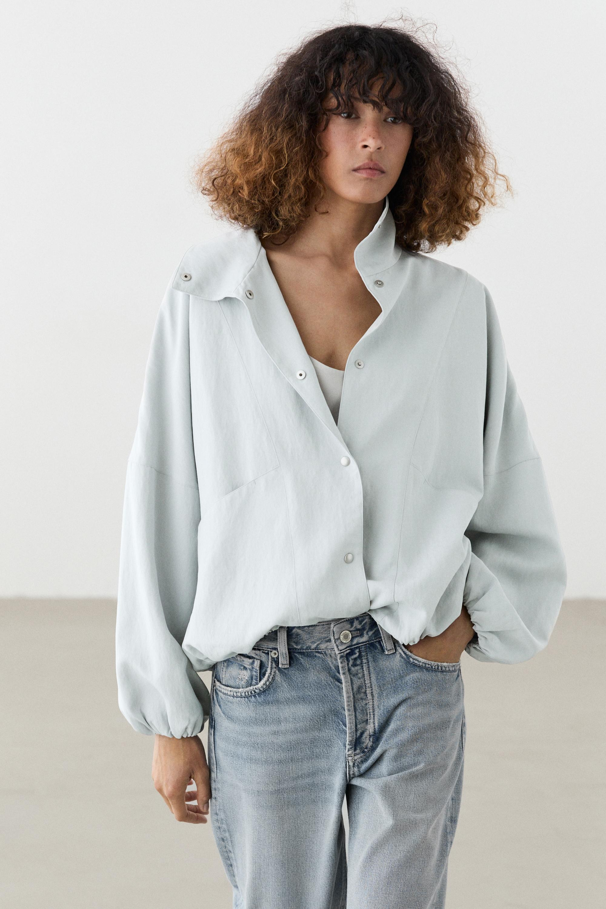 High collar bomber jacket with pocket details | Massimo Dutti UK