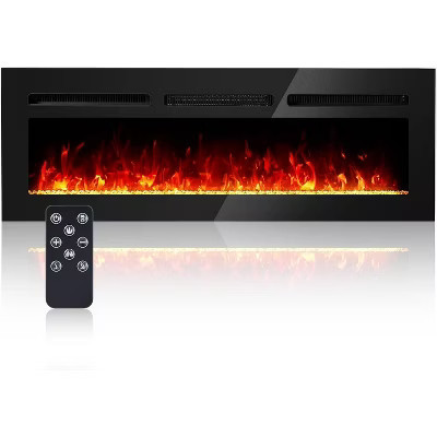 60" Electric Fireplace Wall Mounted & Recessed with 12 Ember Colors and Remote Control,750/1500W Fireplace Heater for Home | Target