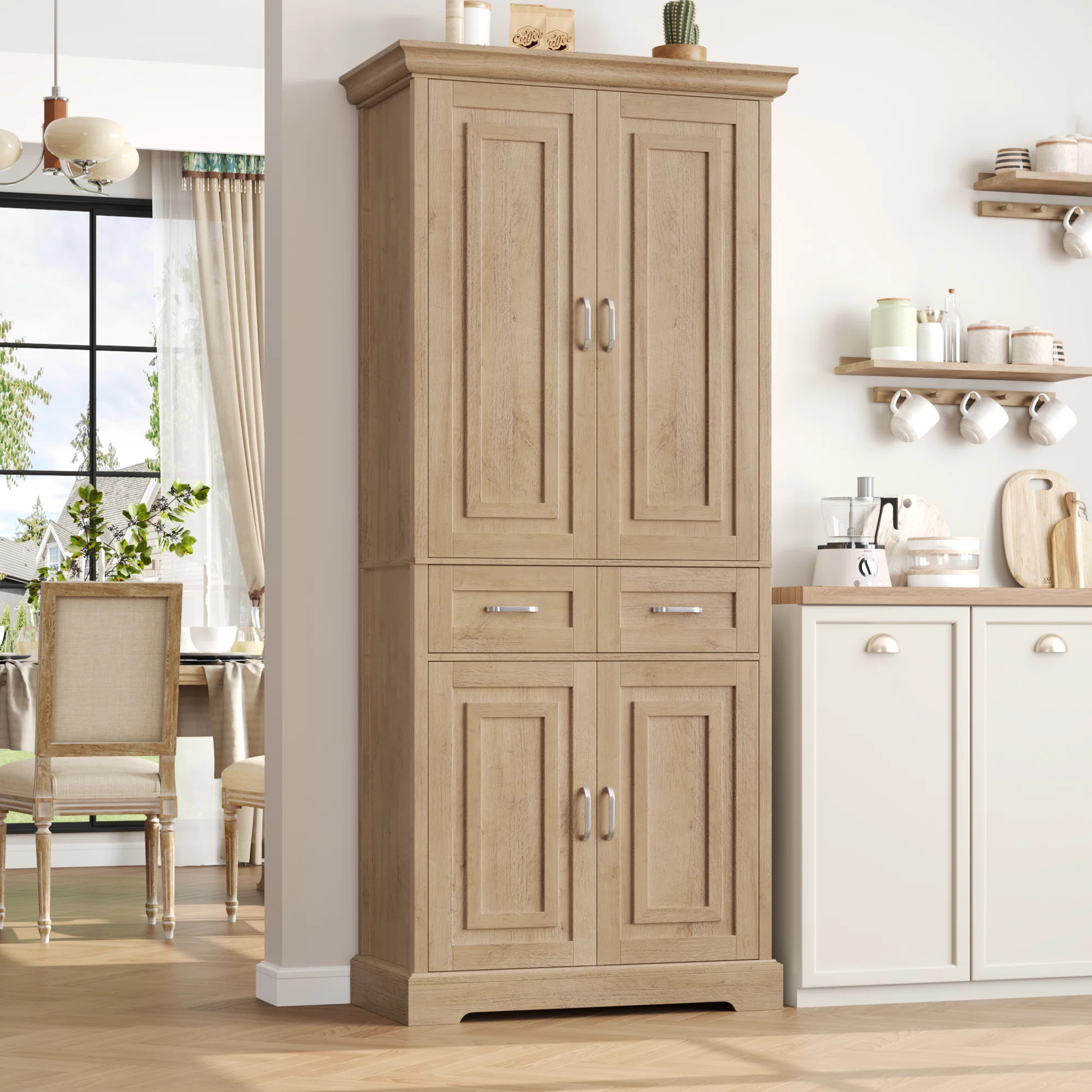 Ebern Designs Hettel 70.9" Kitchen Pantry & Reviews | Wayfair | Wayfair North America
