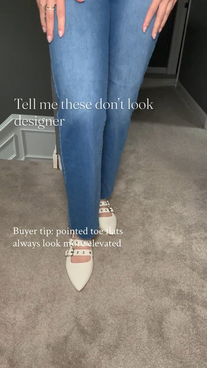 Tell me these don’t look designer 👀
A pointed Mary Jane instantly makes simple denim feel styled. This is one of those shoes that does the work for the whole outfit.

Shop details in my LTK.

#reel #explore @christina_with_love_
pointed toe flats
mary jane flats
chic flat shoes
designer inspired shoes
affordable fashion finds
elevated basics
denim outfit ideas
minimal chic style
under $100 fashion
look for less fashion
everyday chic outfit
classic wardrobe staples