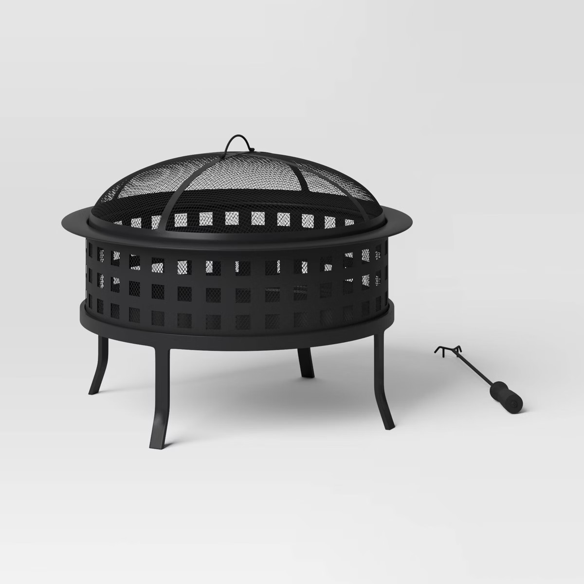 Metal Lattice Wood Burning Round Outdoor Fire Pit Black - Threshold™ | Target