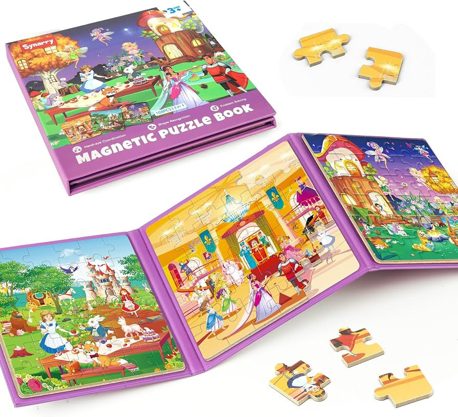 SYNARRY Princess Fairy Party Magnetic Puzzles for Toddlers 3-5 Girls, 36 Pieces Travel Puzzles fo... | Amazon (US)