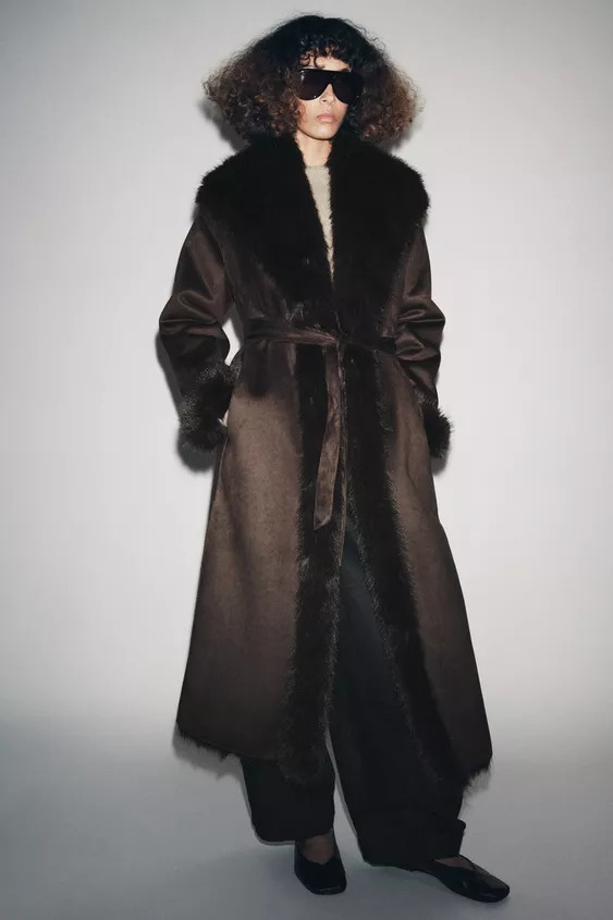 BELTED FAUX FUR COAT ZW COLLECTION | Zara US
