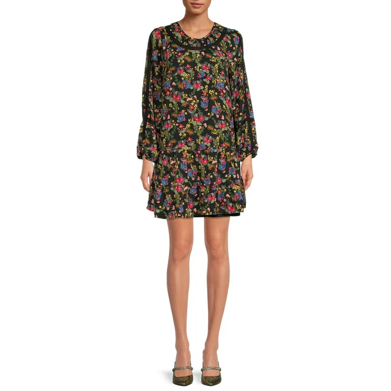 Time and Tru Women's Long Sleeve  Lace Babydoll Dress - Walmart.com | Walmart (US)