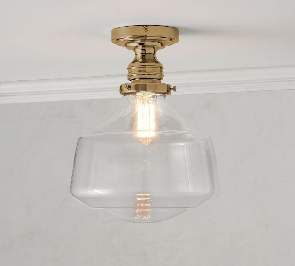 Schoolhouse Clear Glass Flush Mount | Pottery Barn (US)
