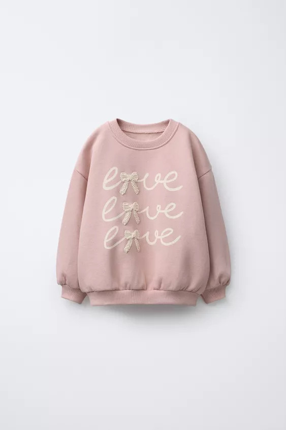 EMBROIDERED BOW SWEATSHIRT | Zara US