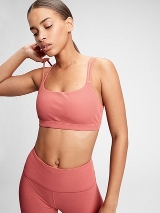 GapFit Blackout Ribbed Low Impact Sports Bra | Gap (US)