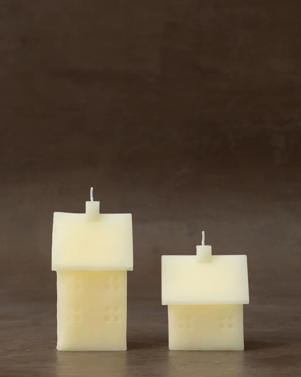 Unscented 5" Cream House Candles (Set of 2) | McGee & Co.