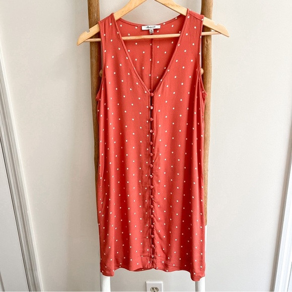 [madewell] heather button front polka dot mini dress | Poshmark