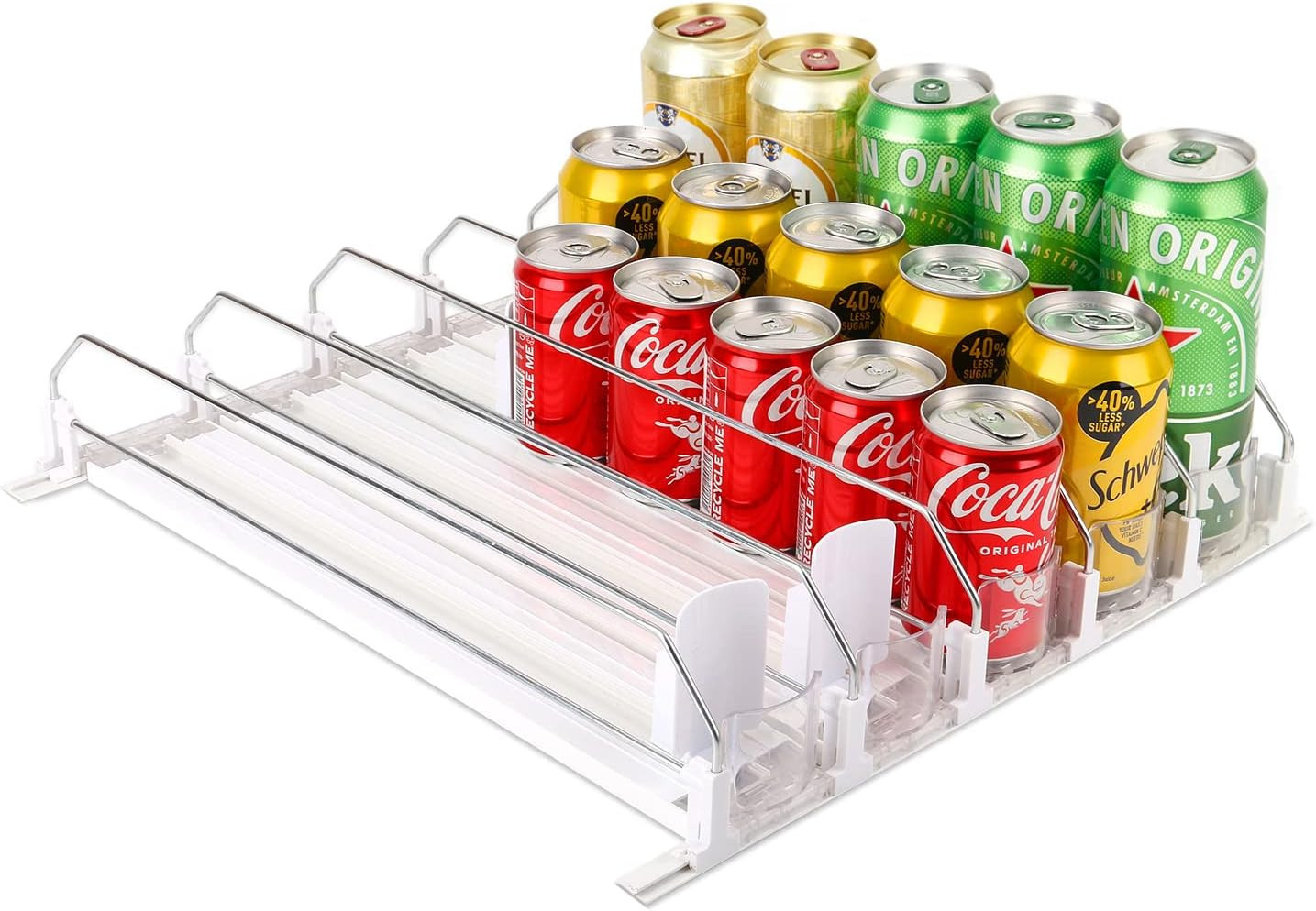 MAXTUF Drink Dispenser for Fridge, Soda Can Organizer for Refrigerator, Adjustable Width Beverage... | Amazon (US)