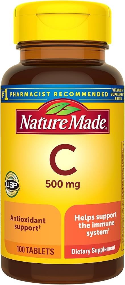 Nature Made Vitamin C 500 mg Tablets, Dietary Supplement, Vitamin C for Immune Support, 100 Table... | Amazon (US)