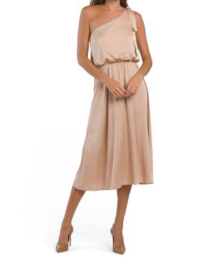 Satin Tie One Shoulder Midi Dress | TJ Maxx