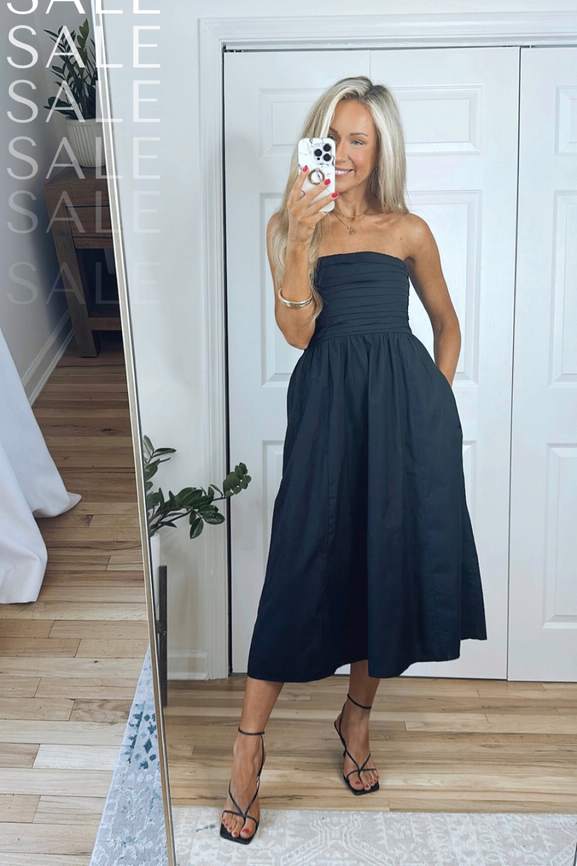 Strapless hotsell midi dress