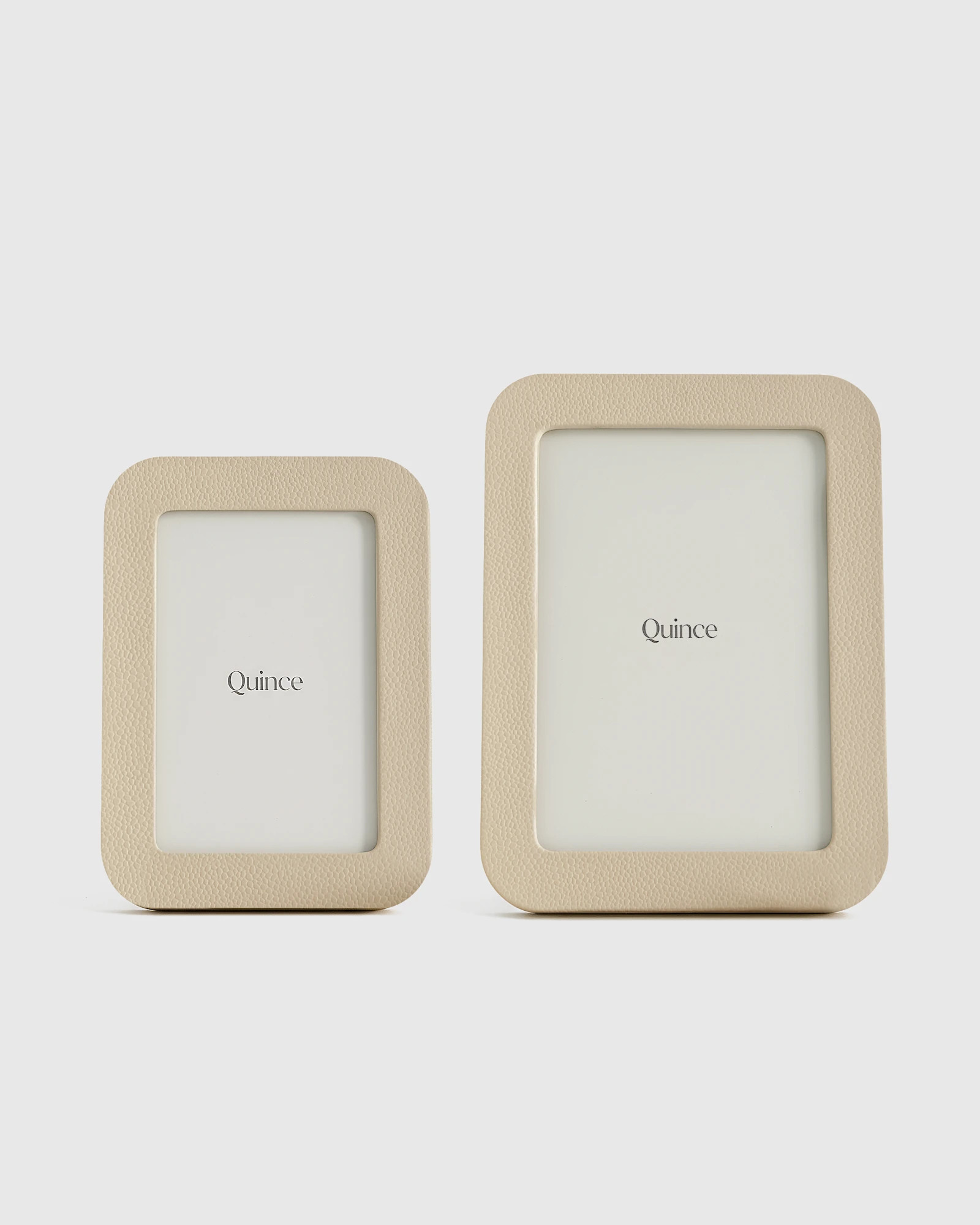 Quince | Shagreen Leather Picture Frames in Grey, Size Smallet: 4x6, 5x7 | Quince
