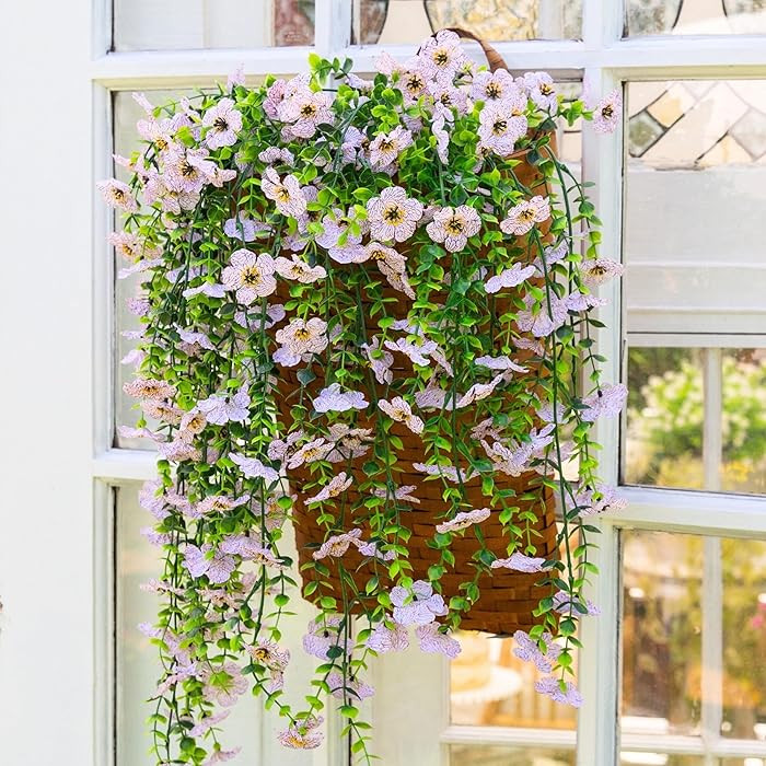 Nearly Natural 30in. UV Resistant Artificial Daisy Hanging Plant (Indoor/Outdoor) - Set of 6 | Amazon (US)