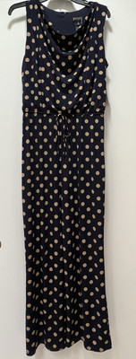 En Focus Studio Women Navy with tan dots Sleeveless Cowl neck Jumpsuit 14 NWT | eBay US