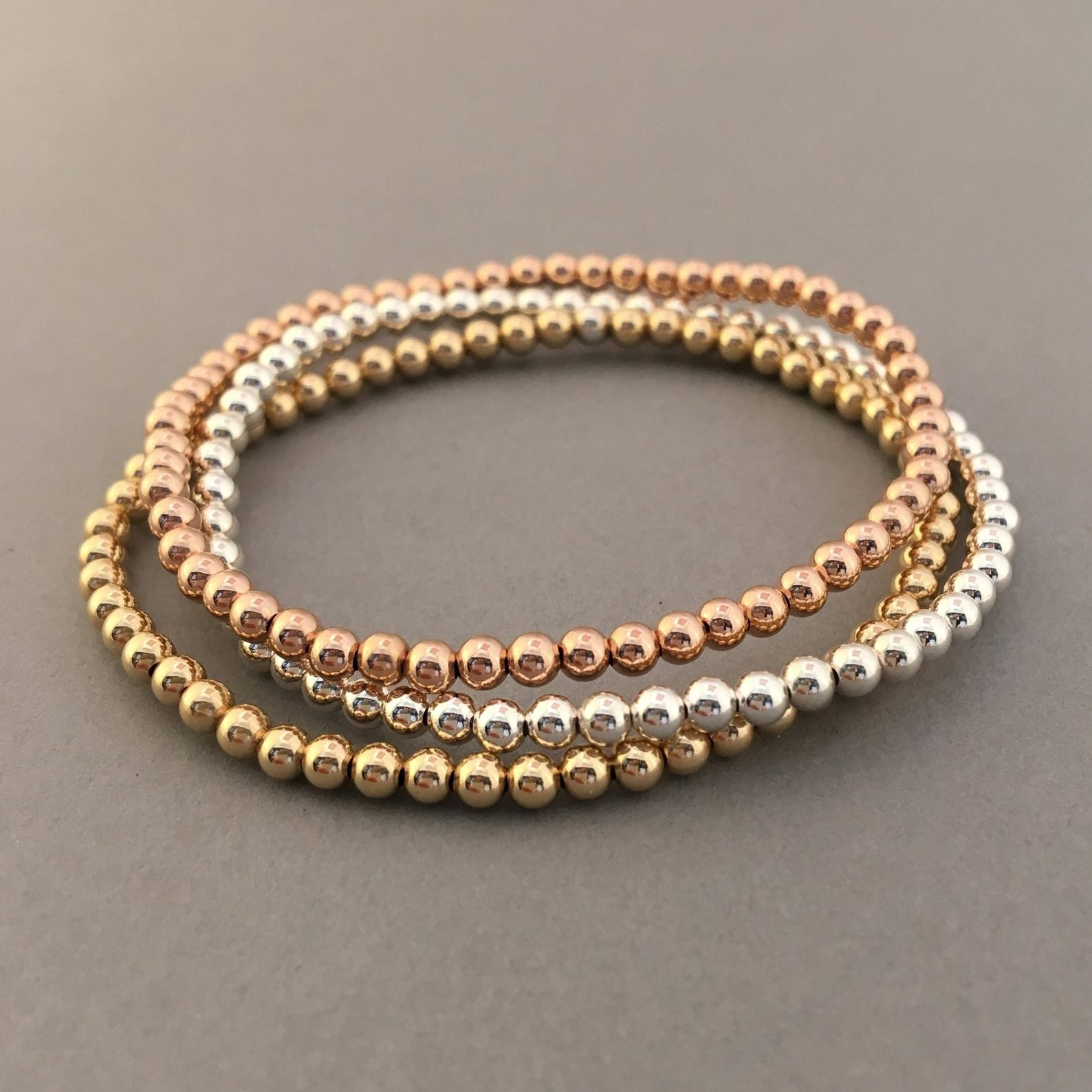 Beaded Ball Bracelet in Gold Fill, Rose Gold Fill, or Sterling Silver | Etsy (US)