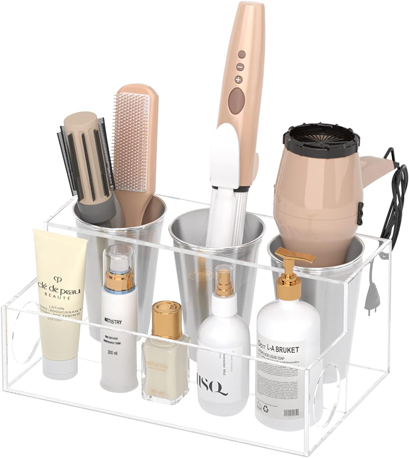 NIUBEE Hair Tool Organizer, Clear Acrylic Hair Dryer and Styling Organizer, Bathroom Countertop B... | Amazon (US)