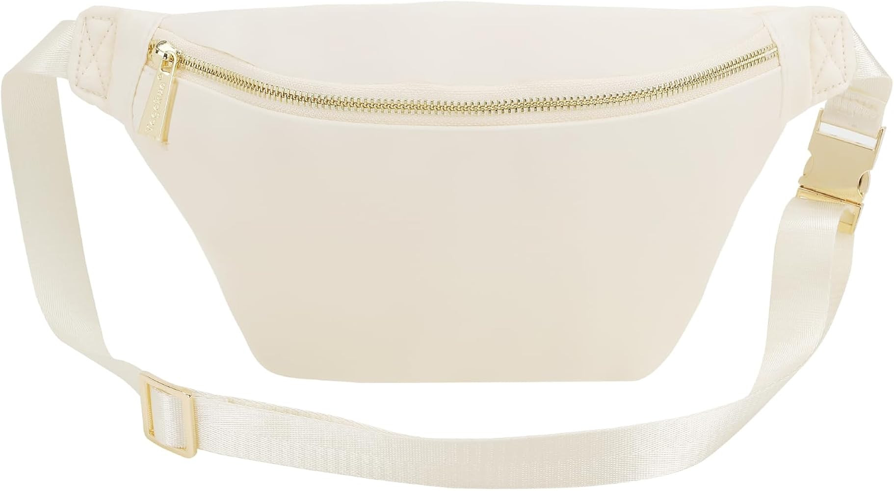 Fanny Pack Nylon Waist Pack for Women Men Crossbody Bag Everywhere Belt Waist Bag (Beige) | Amazon (US)