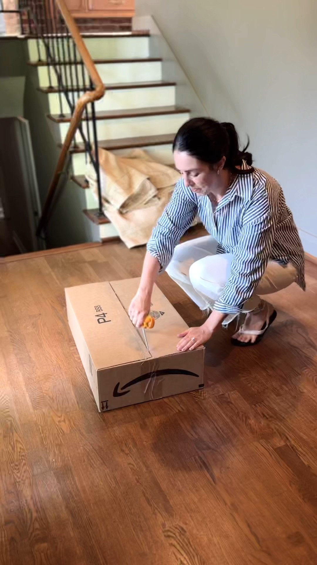 This rug pad has been an item I have purchased again and again! I love that you can cut it to the size and shape that you need, and that it keeps your rugs in place and from moving around. This is a MUST in high traffic areas like here at the bottom of the steps leading to our basement. 

 #LTKdayinmylife #LTKHome #LTKFindsUnder50