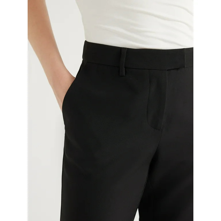 Scoop Women's Ultimate Stovepipe Crepe Suit Pants with Straight Leg, Sizes 0-18, 32’’ Inseam | Walmart (US)