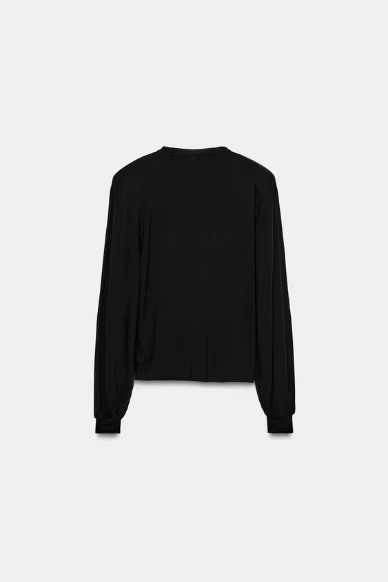 FLOWY SHOULDER PAD T-SHIRT | Zara Canada