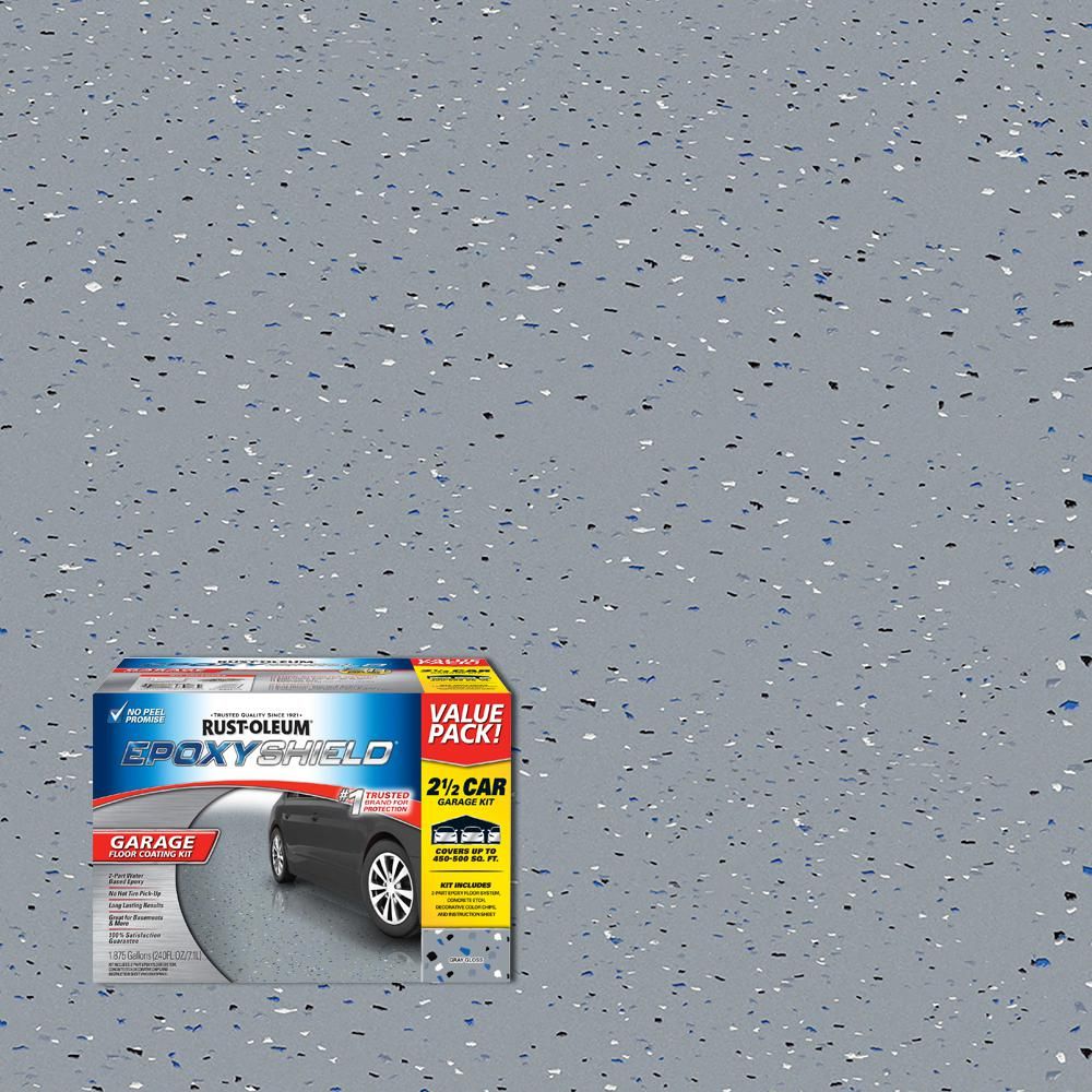 240 oz. Gray High-Gloss 2.5 Car Garage Floor Kit | The Home Depot