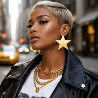 Large Gold Star Earrings | Statement Celestial Dangle Oversized Drop Modern Jewelry | Etsy (US)