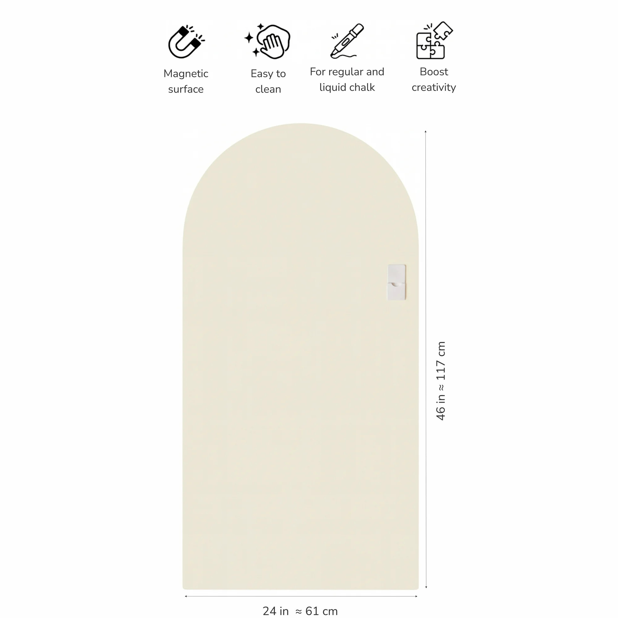 24"x46" Magnetic Ivory Arch Chalkboard Decal with Magnetic Tangram | Walmart (US)