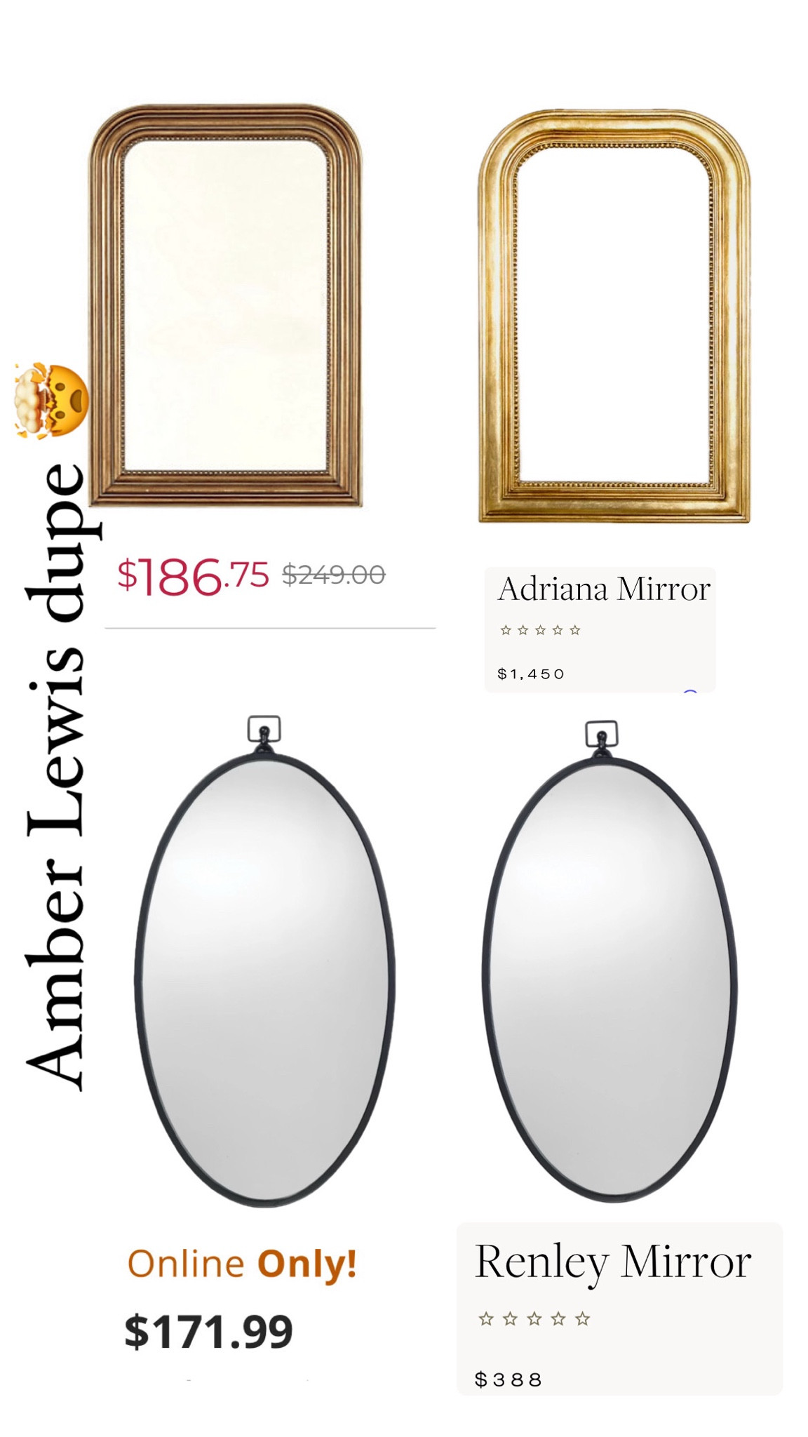 Amber Lewis mirror dupes! Same look for less 

#LTKHome #LTKStyleTip #LTKSaleAlert