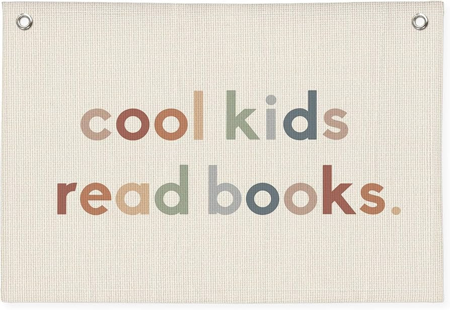 Reading Corner Decor for Classroom, Cool Kids Read Books Linen Canvas Banner, Playroom Read Sign ... | Amazon (US)