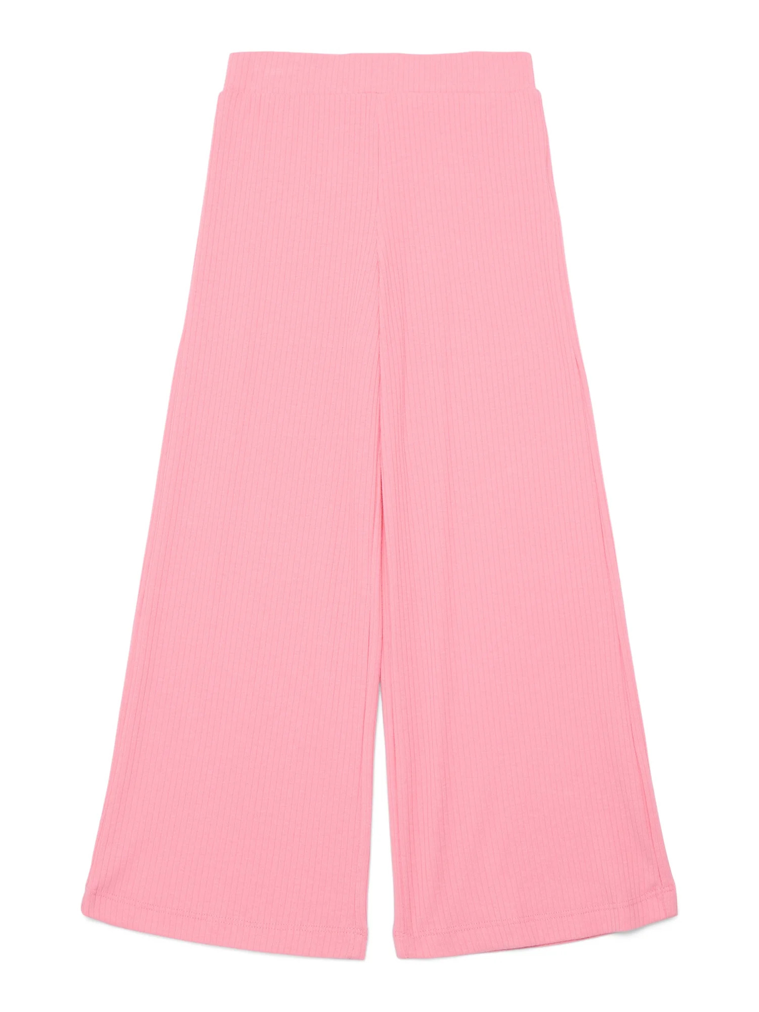 Wonder Nation Little Girls Ribbed Wide Leg Pants, Sizes 4-10 | Walmart (US)