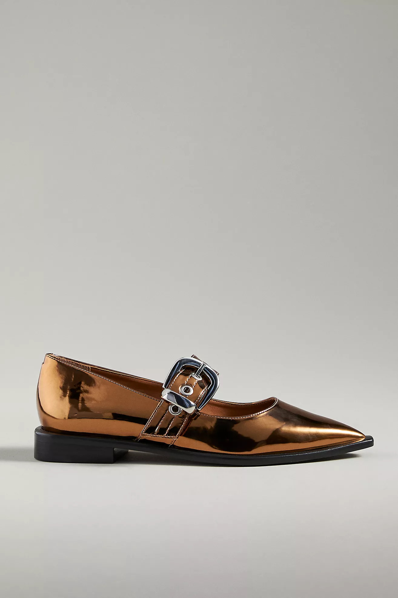 Maeve Pointed-Toe Moto Mary Jane Flats | Anthropologie (US)