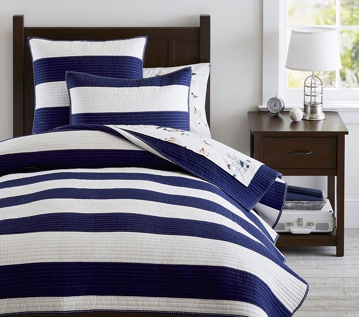 Rugby Stripe Quilt & Shams | Pottery Barn Kids