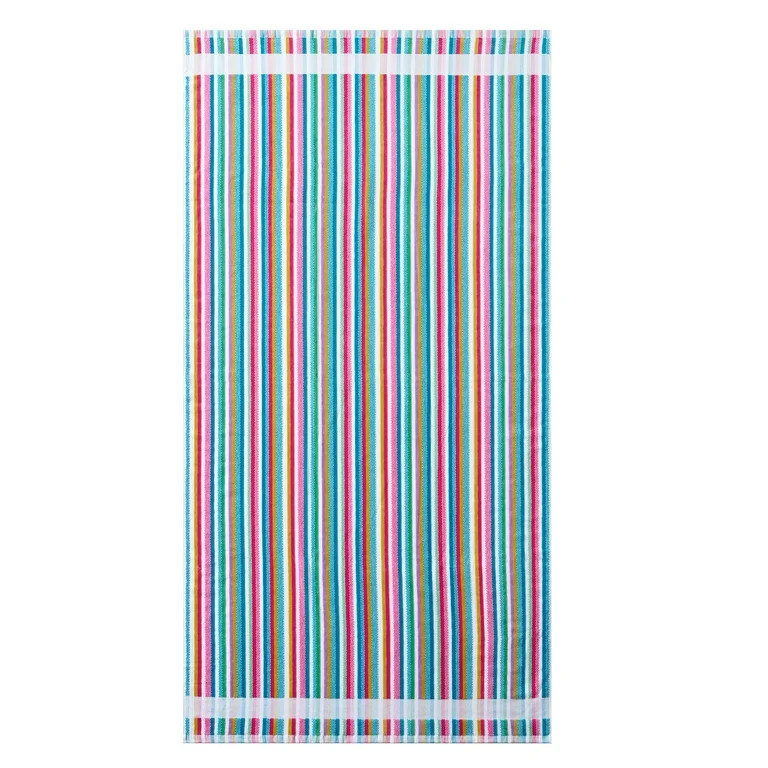 Better Homes & Gardens Cotton Blend Blend Beach Towel, 72 x 38 in, Warm Veriegated Stripe | Walmart (US)