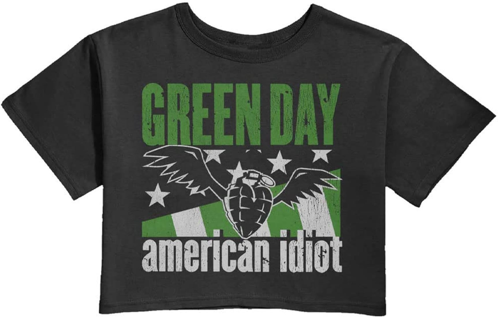 Green Day Crop Top T Shirt American Idiot Wings Band Logo Official Womens | Amazon (US)
