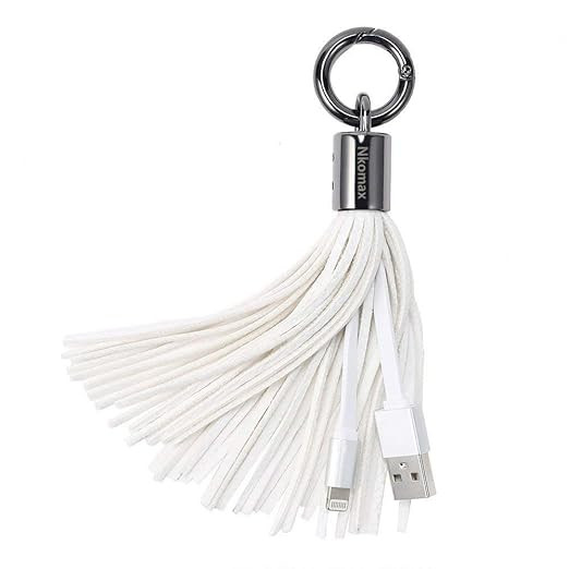 Lightning to USB Leather Tassel Keychain Portable Cable with 7-Inch 2.4 Amp Lightning ChargeSync ... | Amazon (US)