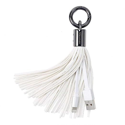 Lightning to USB Leather Tassel Keychain Portable Cable with 7-Inch 2.4 Amp Lightning ChargeSync ... | Amazon (US)