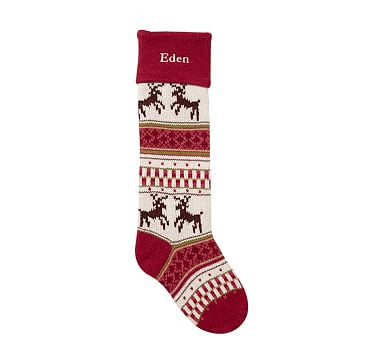 Reindeer Classic Fair Isle Christmas Stocking | Pottery Barn Kids