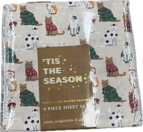'Tis the Season Christmas Winter Sheet Set (Christmas Cats, Full) | Amazon (US)