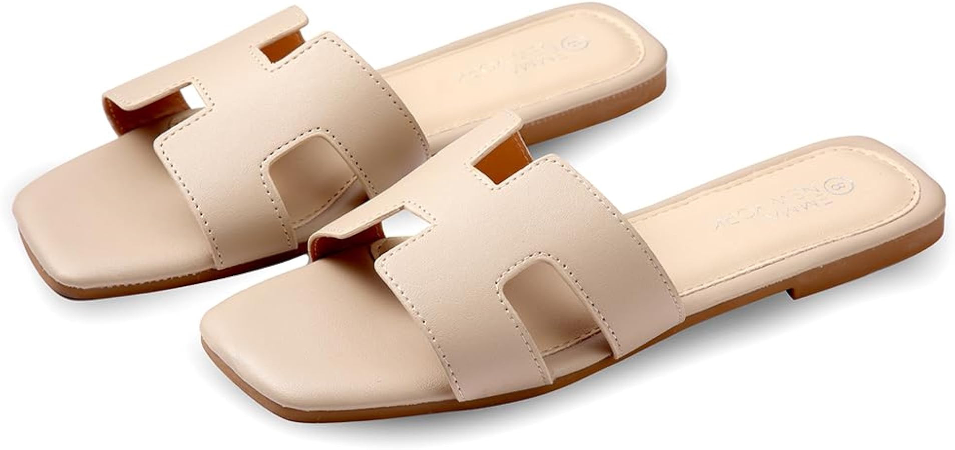 EMMA NEW YORK Women's Sandals Slip On Leather Slide Sandals Summer Sandals For Women 2024 Dressy ... | Amazon (US)