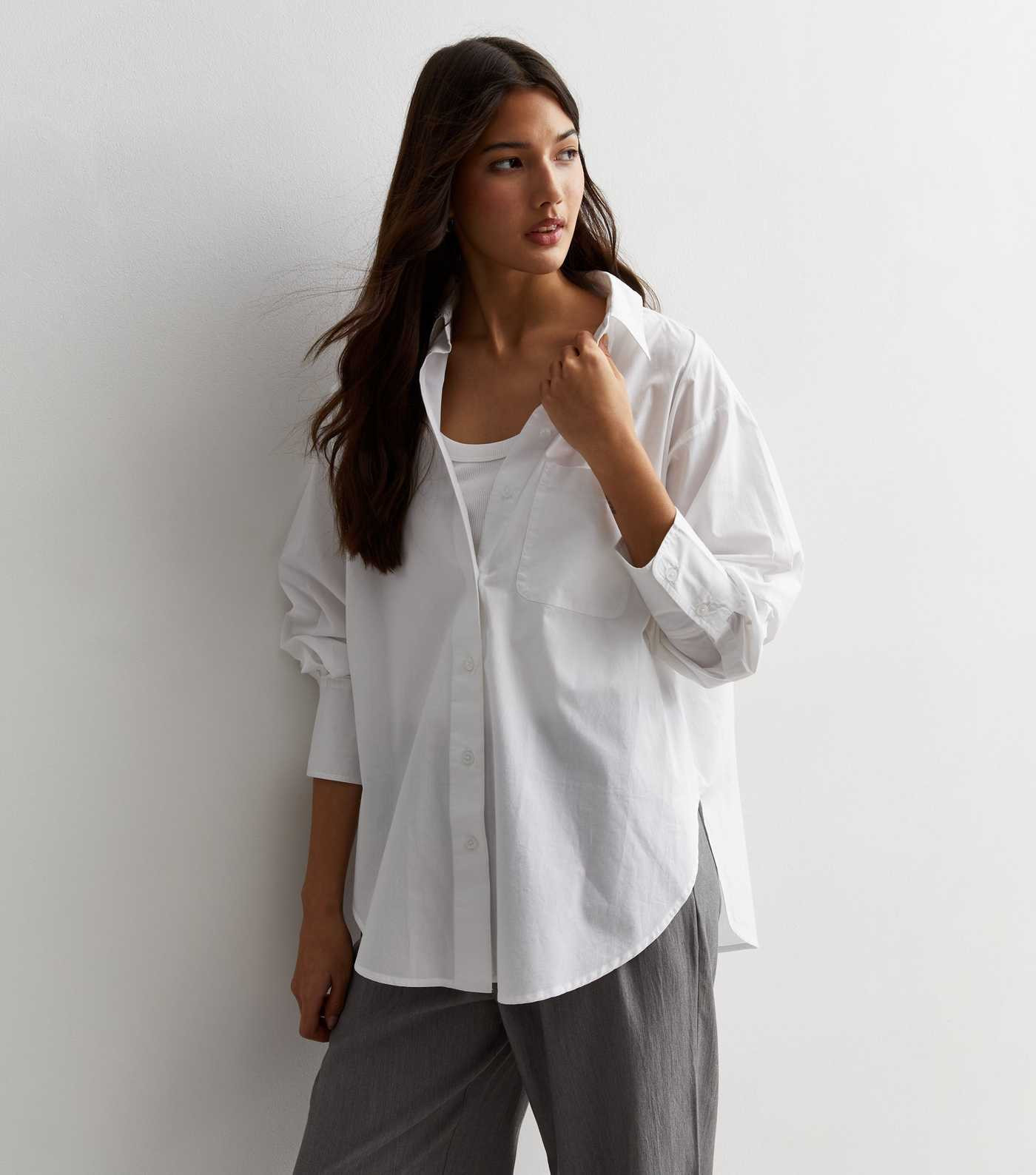 White Poplin Cotton Shirt | New Look | New Look (UK)