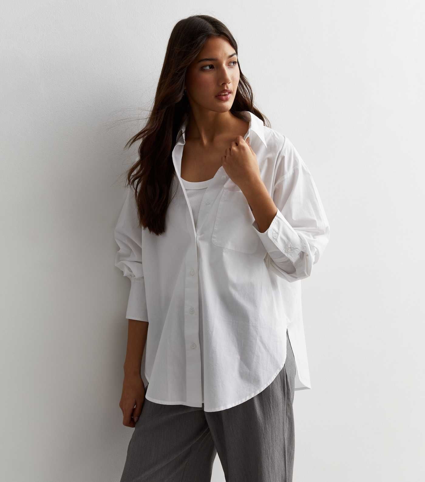 White Poplin Cotton Shirt
						
						Add to Saved Items
						Remove from Saved Items | New Look (UK)