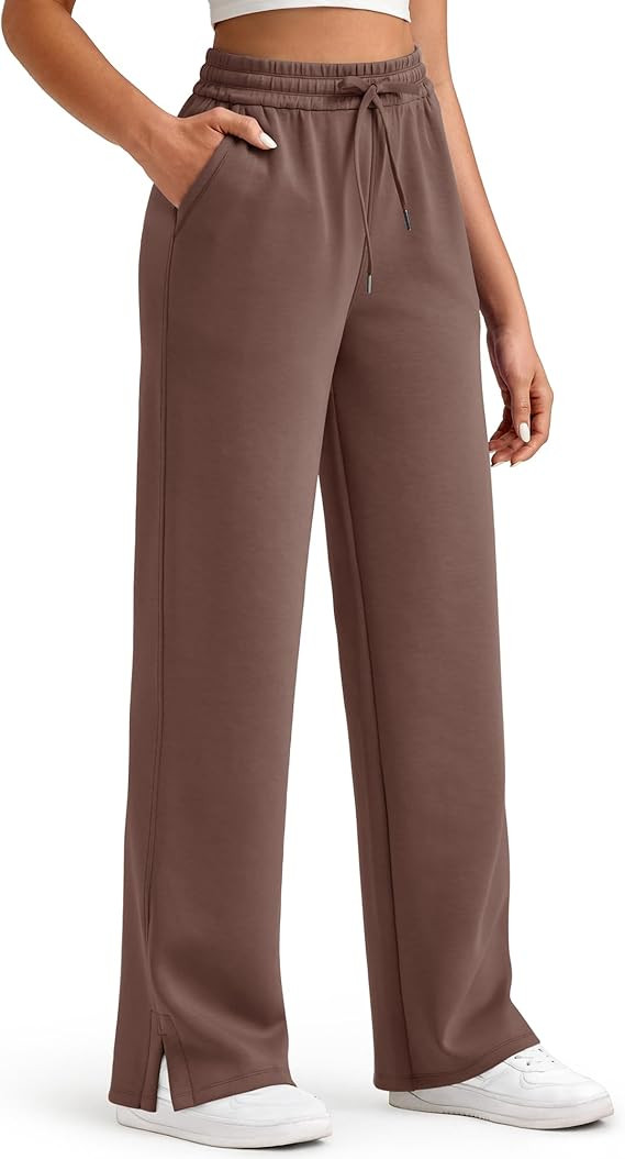 G4Free Smoofit Modal Soft Women's Wide Leg Sweatpants High Waisted Drawstring Side Slit Casual Lo... | Amazon (US)