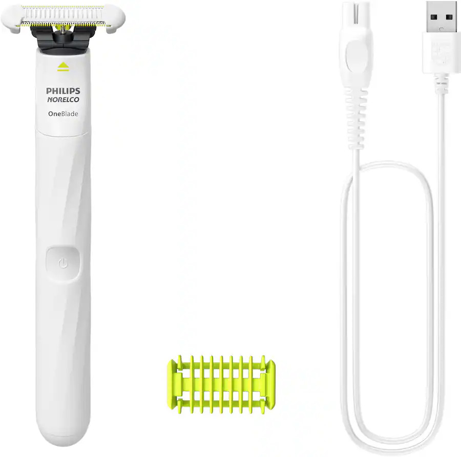 Philips Norelco - OneBlade Intimate Pubic Groomer - White | Best Buy U.S.