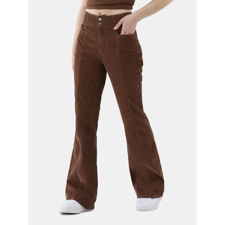 No Boundaries Pintuck Flare Pants, 31” Inseam, Women’s | Walmart (US)