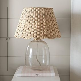 Emery Scallop Woven Shade Table Lamp | Pottery Barn Teen