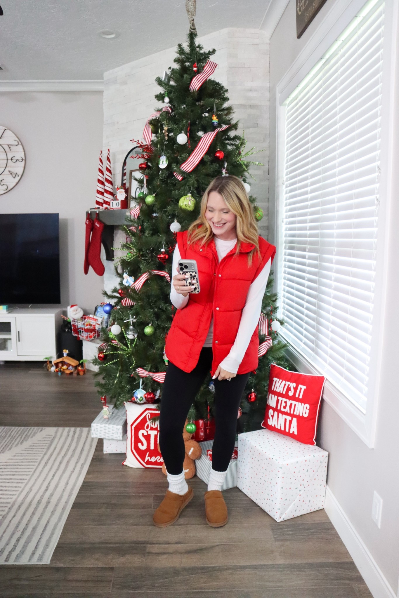 Loving this red Amazon vest! The pop of red is such a cute way to spice up any fit! 

#LTKSeasonal #LTKgrwm #LTKootd