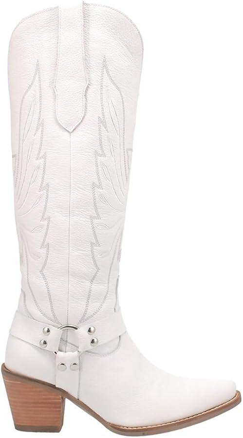 Dingo Womens Heavens To Betsy Embroidered Snip Toe Casual Boots Knee High Mid Heel 2-3" - Black | Amazon (US)